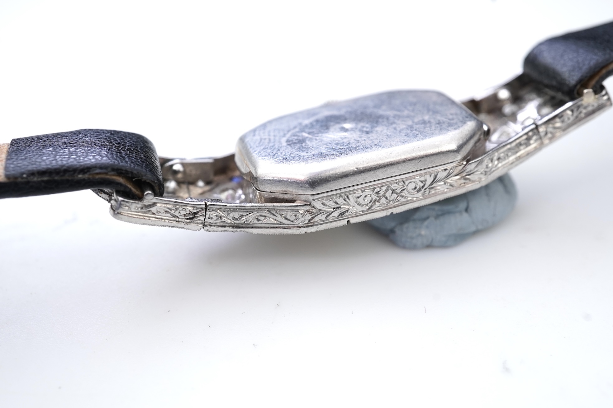 Clarté, a lady's Art Deco synthetic sapphire and diamond cocktail watch, 1930s